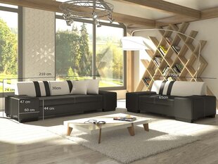 Комплект мягкой мебели 2+3 Porto, коричневый цена и информация | Комплекты мягкой мебели | 220.lv