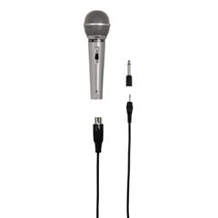 Dinamiskais mikrofons Hama, 3.5 mm spraudnis/6.35 mm spraudnis/XLR ligzda, 3 m kabelis, sudrabains cena un informācija | Mikrofoni | 220.lv