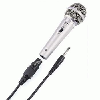 Dinamiskais mikrofons Hama, 3.5 mm spraudnis/6.35 mm spraudnis/XLR ligzda, 3 m kabelis, sudrabains cena un informācija | Mikrofoni | 220.lv