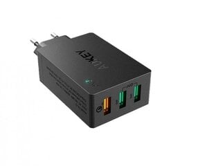 Lādētājs Aukey LLTSEU65482, ātra uzlāde, 3 x USB 3.0, melns cena un informācija | Lādētāji un adapteri | 220.lv