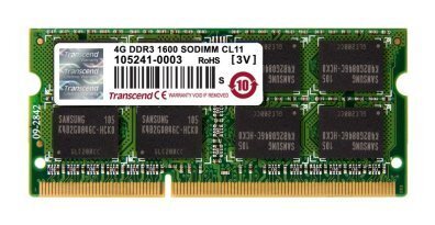 Transcend SODIMM, 4GB, 1600MHz, DDR3, CL11 цена и информация | Operatīvā atmiņa (RAM) | 220.lv