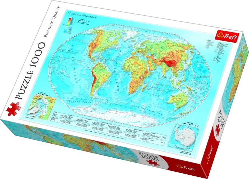 Puzle Pasaules karte, 1000 gab., TREFL цена и информация | Puzles, 3D puzles | 220.lv