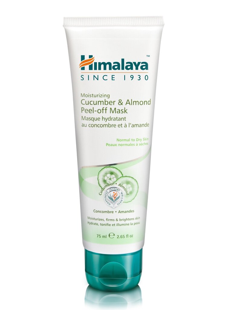 Pīlinga gurķu un mandeļu maska Himalaya Herbals Almond & Cucumber, 75ml cena un informācija | Sejas maskas, acu maskas | 220.lv