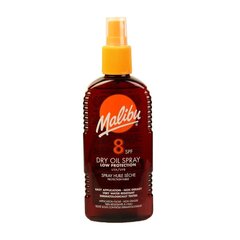 Izsmidzināma eļļa aizsardzībai no saules Malibu SPF 8 200 ml цена и информация | Кремы от загара | 220.lv