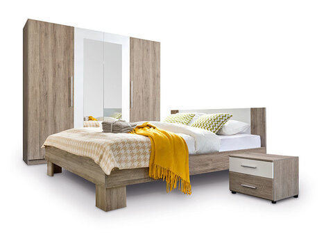 Комплект мебели для спальни Martina, белый/цвета дуба цена и информация | Спальный гарнитур | 220.lv