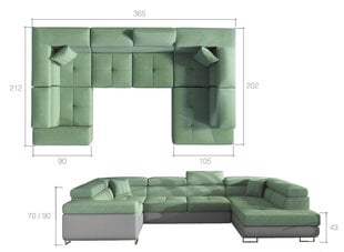 Universāls stūra dīvāns Letto, krēms / brūns cena un informācija | Stūra dīvāni | 220.lv