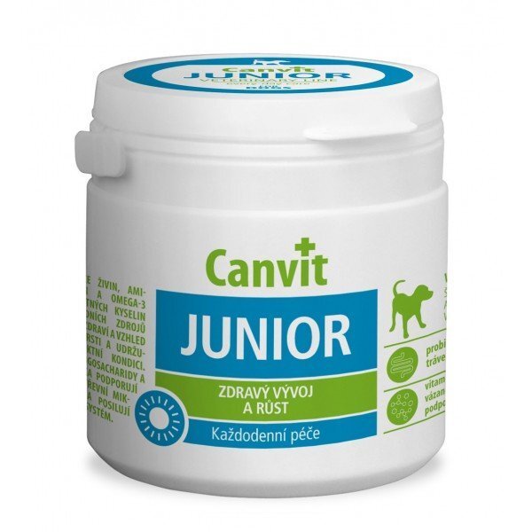 Canvit Junior vitamīni suņiem, N 100, 100 g cena un informācija | Vitamīni, uztura bagātinātāji, pretparazītu līdzekļi suņiem | 220.lv