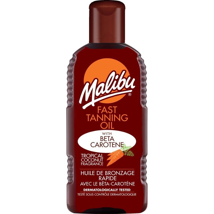 Sauļošanās eļļa Malibu Fast Tanning 200 ml cena un informācija | Sauļošanās krēmi | 220.lv