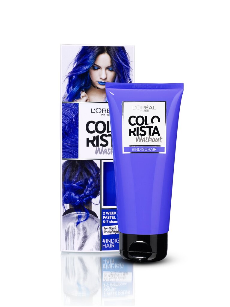 Īslaicīga matu krāsa L'Oreal Paris Colorista Washout, Indigo cena un informācija | Matu krāsas | 220.lv