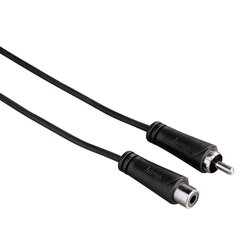Audio pagarinājuma kabelis Hama, cinch - cinch, 3 m, melns цена и информация | Кабели и провода | 220.lv