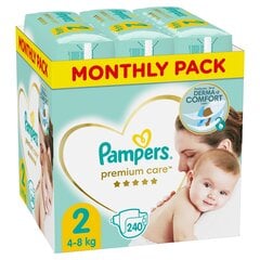 Подгузники PAMPERS Premium Monthly Pack, 2 размер, 240 шт. цена и информация | Подгузники | 220.lv