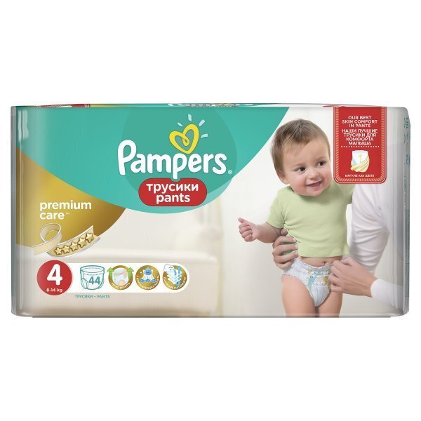 Autiņbiksītes PAMPERS Premium Care Pants, izmērs 4, 44 gab. цена и информация | Autiņbiksītes | 220.lv
