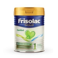 Gastroezofageālā refluksa, cieto izkārnījumu, retas zarnu kustības un kolikas uztura korekcija, no 0-6 mēn., Frisolac® Gold Comfort 1, 400 g cena un informācija | Piena maisījumi (0-6 mēn.) | 220.lv