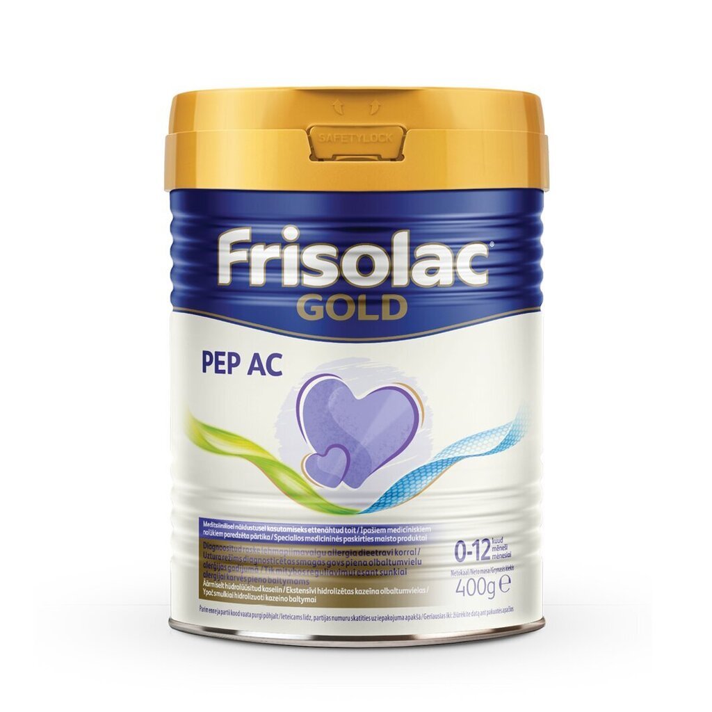 Specialios paskirties pieno mišinys alergiškiems kūdikiams Frisolac Gold PEP AC, 0 mėn+, 400 g cena un informācija | Piena maisījumi (0-6 mēn.) | 220.lv