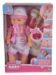 Интерактивная кукла с аксессуарами доктора Simba New Born Baby, 38 см цена и информация | Игрушки для девочек | 220.lv