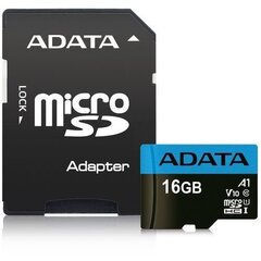 Atmiņas karte ADATA Premier R85 / W25 microSDHC 16GB, UHS-I U1, A1, klase 10 + adapteris cena un informācija | Atmiņas kartes mobilajiem telefoniem | 220.lv