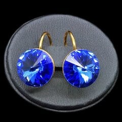 Auskari "Klaris II (Sapphire)" ar Swarovski™ kristāliem цена и информация | Серьги | 220.lv