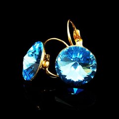 Auskari "Klaris II (Aquamarine Blue)" ar Swarovski™ kristāliem цена и информация | Серьги | 220.lv