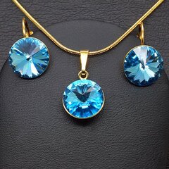 Komplekts "Klaris II (Aquamarine Blue)" ar Swarovski™ kristāliem cena un informācija | Rotaslietu komplekti | 220.lv