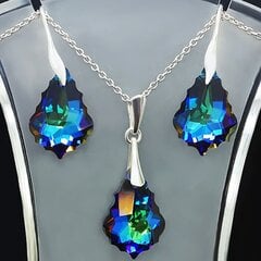 Серебряный комплект "Барокко IV (Meridian Blue)" с кристаллами Swarovski™ цена и информация | Наборы украшений | 220.lv