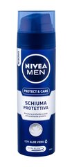 Mitrinošas skūšanās putas Nivea Men Protect & Care, 200 ml цена и информация | Косметика и средства для бритья | 220.lv