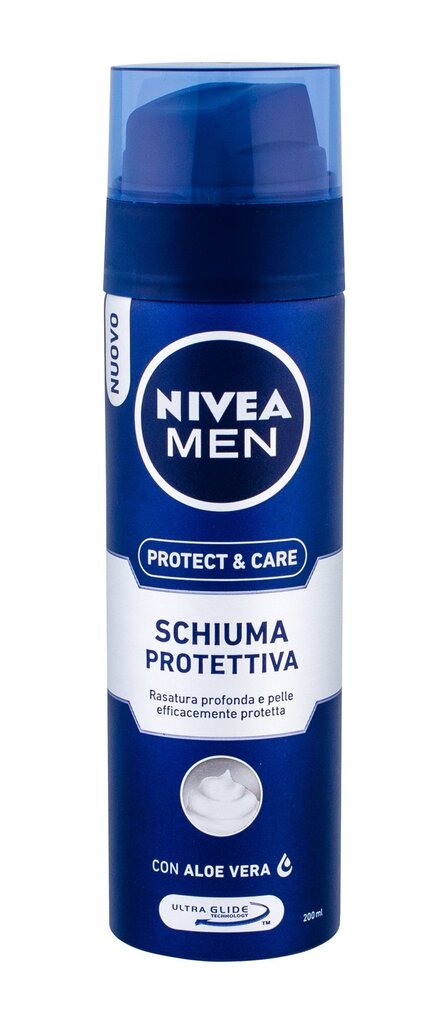 Mitrinošas skūšanās putas Nivea Men Protect & Care, 200 ml цена и информация | Skūšanās piederumi, kosmētika | 220.lv