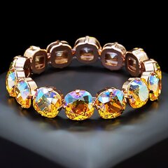 Браслет "Ослепительный Блеск (Light Topaz Shimmer)" с кристаллами Swarovski™ цена и информация | Женские браслеты | 220.lv