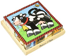 Деревянные кубики Домашние животные Melissa & Doug цена и информация | Игрушки для малышей | 220.lv