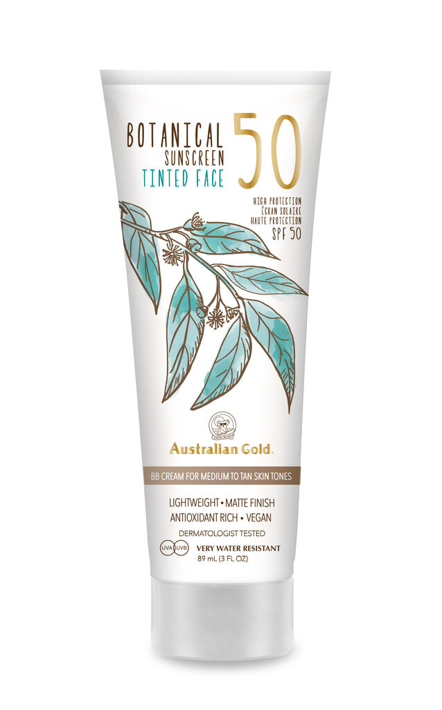 Tonēts aizsargājošs sejas krēms Australian Gold Botanical Tinted Face Medium-Tan SPF 50, 88 ml cena un informācija | Sauļošanās krēmi | 220.lv