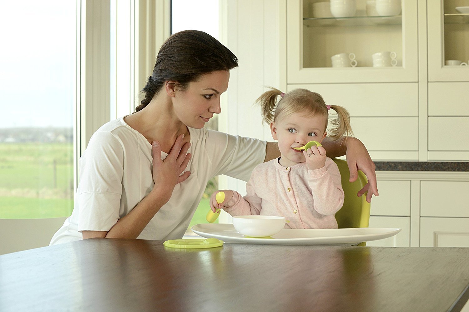 Karote un dakša Kidsme, zaļas cena un informācija | Bērnu trauki, piena uzglabāšanas trauciņi un piederumi | 220.lv