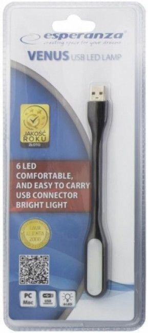 USB LED lampa klēpjdatoram Esperanza EA147W , 1 x USB, 6 LED, balta цена и информация | Adapteri un USB centrmezgli | 220.lv