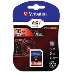 Verbatim V43962 SDHC 16GB цена и информация | Карты памяти для мобильных телефонов | 220.lv