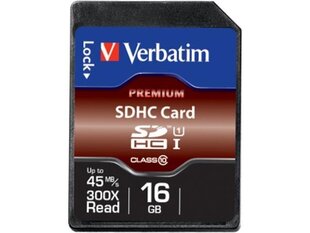 Verbatim V43962 SDHC 16GB цена и информация | Карты памяти для телефонов | 220.lv