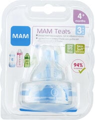 MAM pudeles knupītis Teat, 4 mēn.+ cena un informācija | Bērnu pudelītes un to aksesuāri | 220.lv