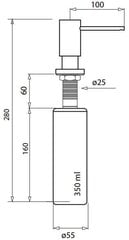 Встроенный дозатор жидкого мыла Aquasanita DR-001 цена и информация | Принадлежности для кухонных раковин и смесителей | 220.lv