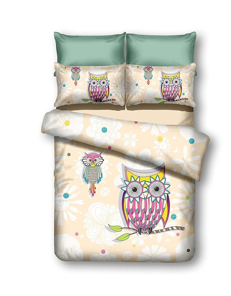 DecoKing Owls mikrošķiedras palags 155x220 cm cena un informācija | Gultas veļas komplekti | 220.lv