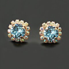 Auskari "Krāšņums III (Aquamarine Blue)" ar Swarovski™ kristāliem цена и информация | Серьги | 220.lv