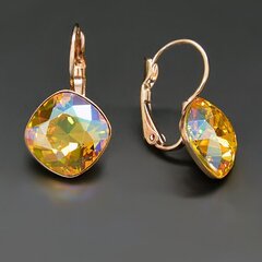 Серьги "Ослепительный Блеск IV (Light Topaz Shimmer)" с кристаллами Swarovski™ цена и информация | Серьги | 220.lv