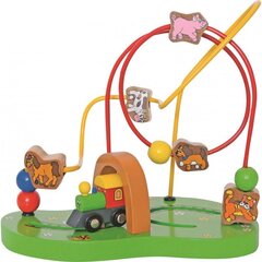 Woody 93032 Roku un pirkstiņu motorikas Attīstošs Eko koka mini labirints "Dzinējs" bērniem no 2 gadiem + (26x24сm) cena un informācija | Rotaļlietas zīdaiņiem | 220.lv