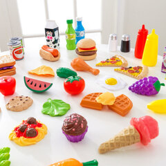 Kidkraft Play Food, комплект продуктов- 65 шт для игровой кухни цена и информация | Игрушки для девочек | 220.lv