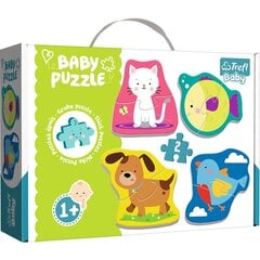 Puzles komplekts 4 in 1 "Mājdzīvnieki" Trefl Baby, 4x2 d. цена и информация | Игрушки для малышей | 220.lv