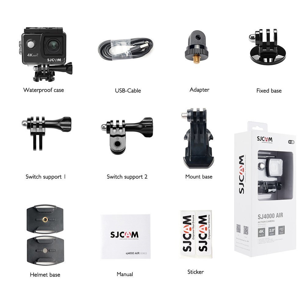 SJCam SJ4000 AIR, melns cena un informācija | Sporta kameras | 220.lv