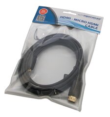 HDMI kabelis Esperanza EB205, micro HDMI-HDMI V.1.4B, 3 m, melns cena un informācija | Kabeļi un vadi | 220.lv