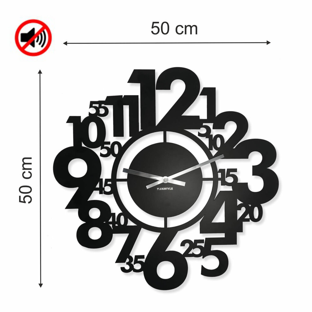 Sienas pulkstenis Metāla Cipari цена и информация | Pulksteņi | 220.lv