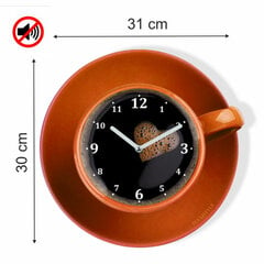 Sienas pulkstenis ar Kafijas krūzes druku цена и информация | Часы | 220.lv