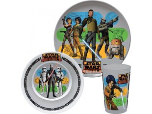 Disney bērnu trauku komplekts Star Wars Rebels, 3 daļas cena un informācija | Trauki, šķīvji, pusdienu servīzes | 220.lv