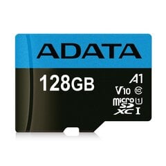 Atmiņas karte ADATA Premier 128 GB microSDXC UHS-I, klase 10 + adapteris cena un informācija | Atmiņas kartes mobilajiem telefoniem | 220.lv