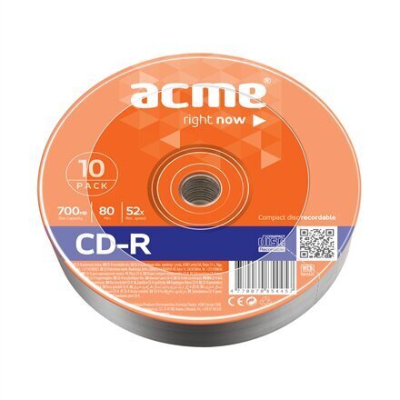 Acme CD-R 80/700MB 52X cena un informācija | USB Atmiņas kartes | 220.lv