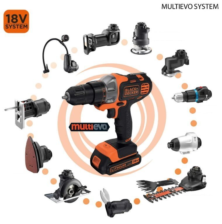 Multifunkcionāls akumulatora instruments Black&Decker MT218K 18V Multievo&trade cena un informācija | Skrūvgrieži, urbjmašīnas | 220.lv