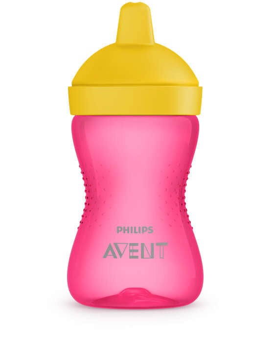 Neslīdoša pudelīte ar cieto snīpi  Philips Avent My Grippy, 18 mēn., 300 ml, rozā цена и информация | Bērnu pudelītes un to aksesuāri | 220.lv